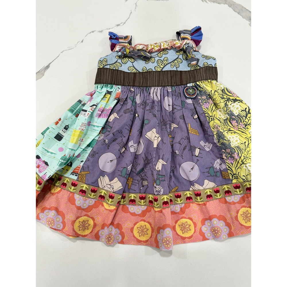 Matilda Jane Character Counts Girls‎ Patchwork Dress Multi Color Size 2